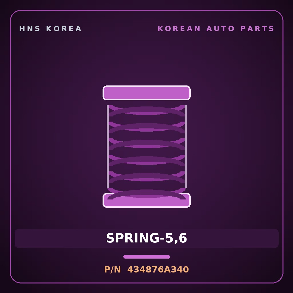 Genuine Mobis SPRING-5,6 434876A340 for 5-Ton Truck 1997 HNS Parts Korea
