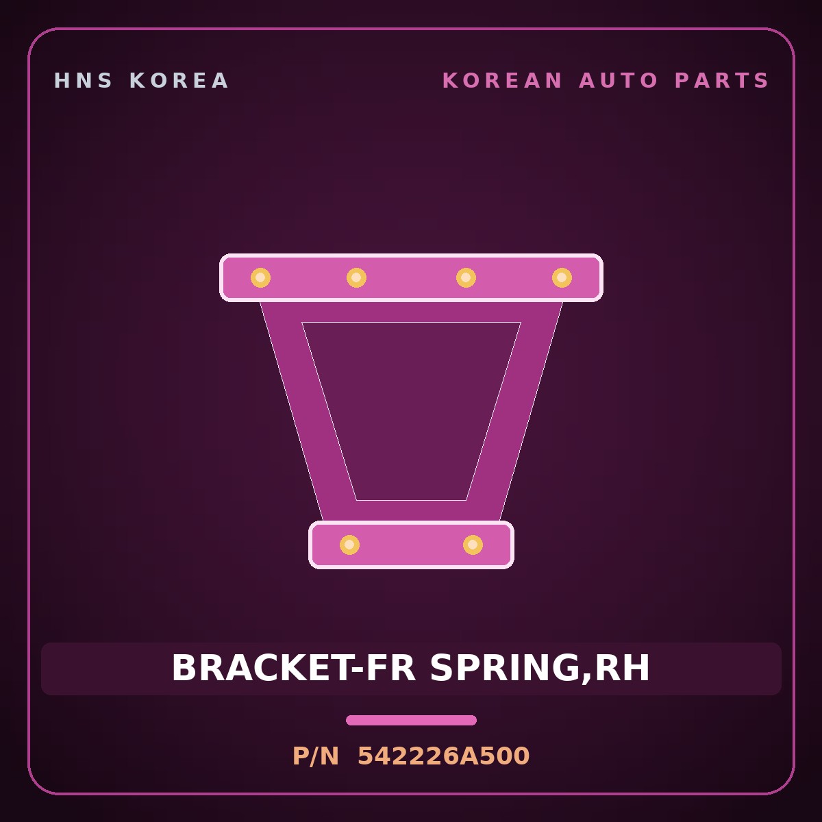 Genuine Mobis BRACKET-FR SPRING,RH 542226A500 for 5-Ton Truck 1997 HNS Parts Korea