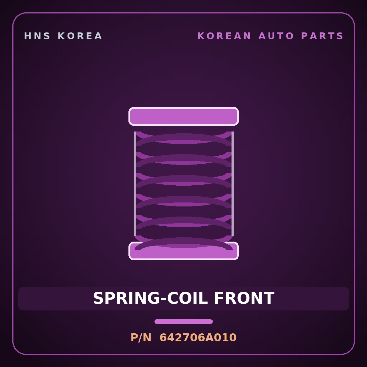 Genuine Mobis SPRING-COIL FRONT 642706A010 for 5-Ton Truck 1997 HNS Parts Korea