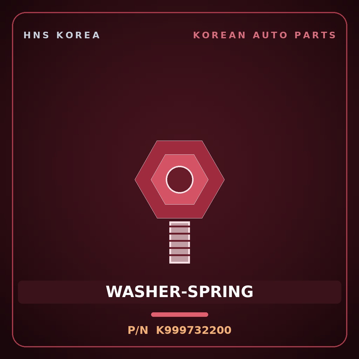 Genuine Mobis WASHER-SPRING K999732200 for 5-Ton Truck 1995 HNS Parts Korea