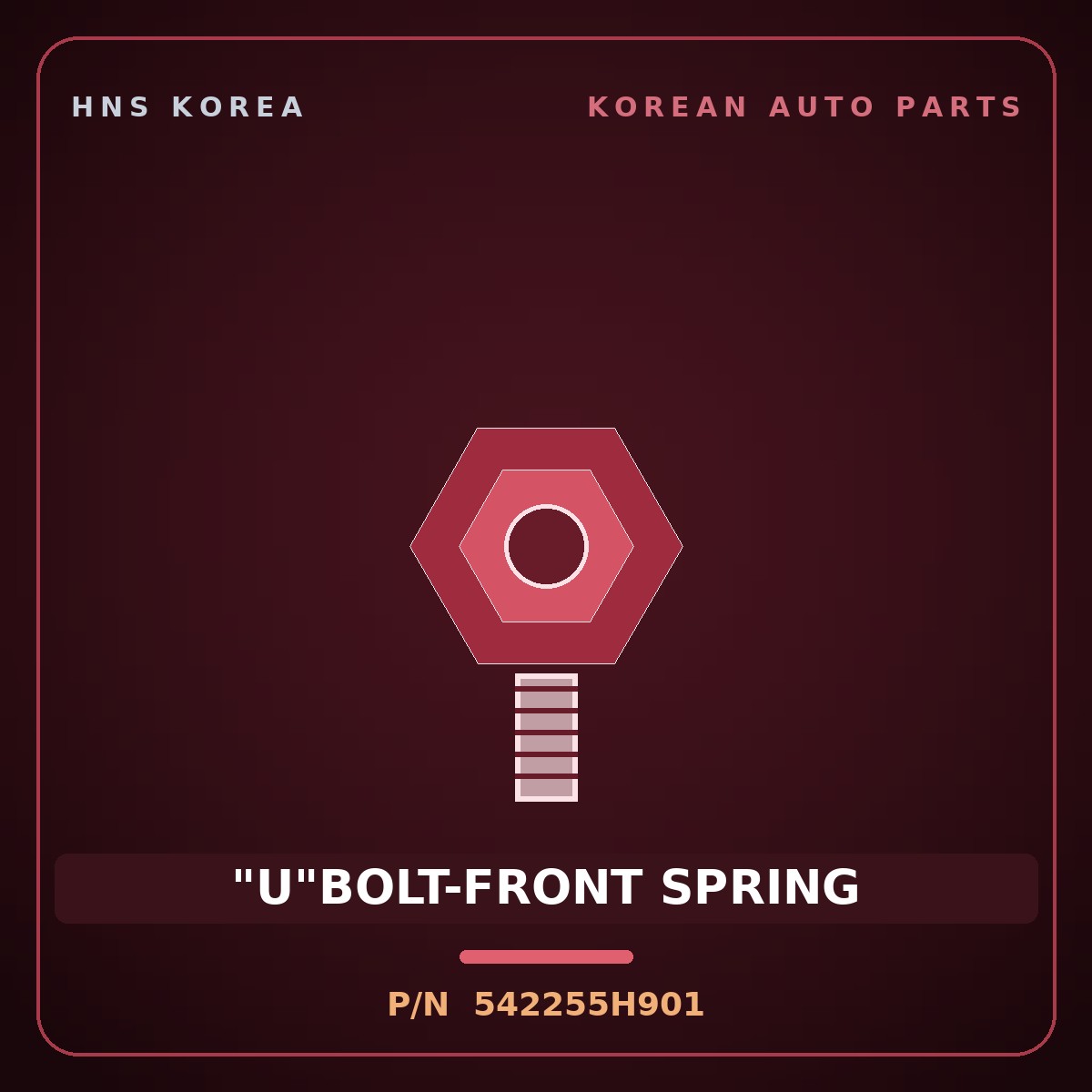 Genuine Mobis "U"BOLT-FRONT SPRING 542255H901 for County 1998 HNS Parts Korea