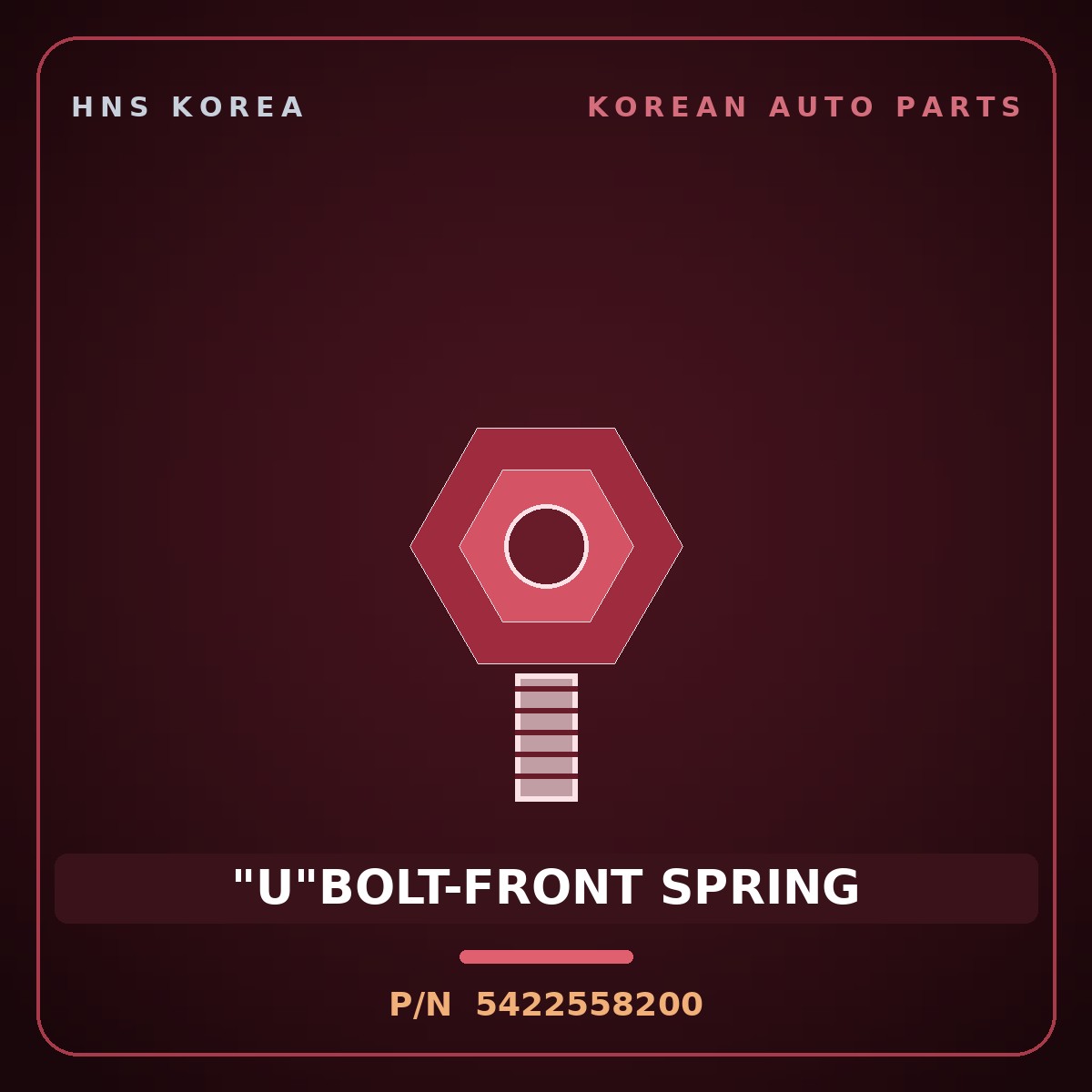 Genuine Mobis "U"BOLT-FRONT SPRING 5422558200 for County 2010 HNS Parts Korea