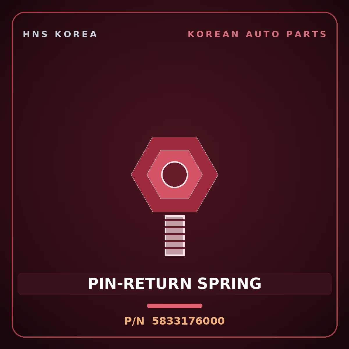 Genuine Mobis PIN-RETURN SPRING 5833176000 for Aero City 1997 HNS Parts Korea