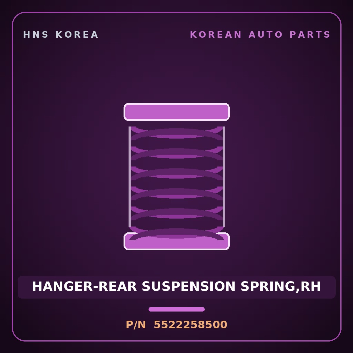 Genuine Mobis HANGER-REAR SUSPENSION SPRING,RH 5522258500 for County 2008 HNS Parts Korea
