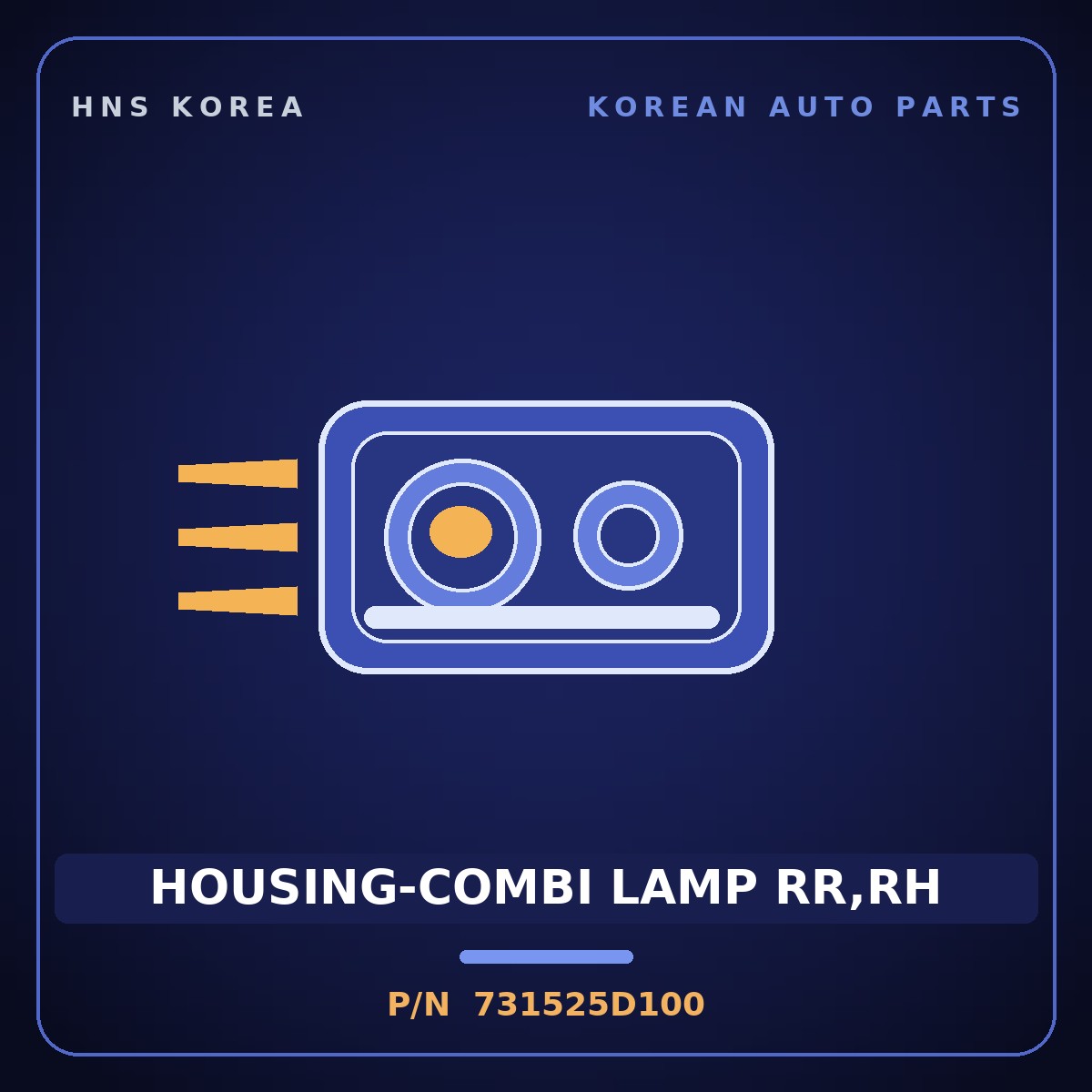Genuine Mobis HOUSING-COMBI LAMP RR,RH 731525D100 for County 2020 HNS Parts Korea