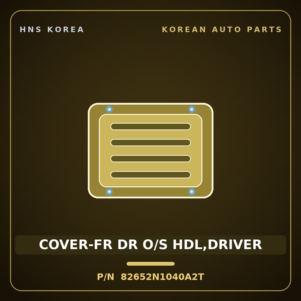 Genuine Mobis COVER-FR DR O/S HDL,DRIVER 82652N1040A2T for Grandeur 2023 HNS Parts Korea