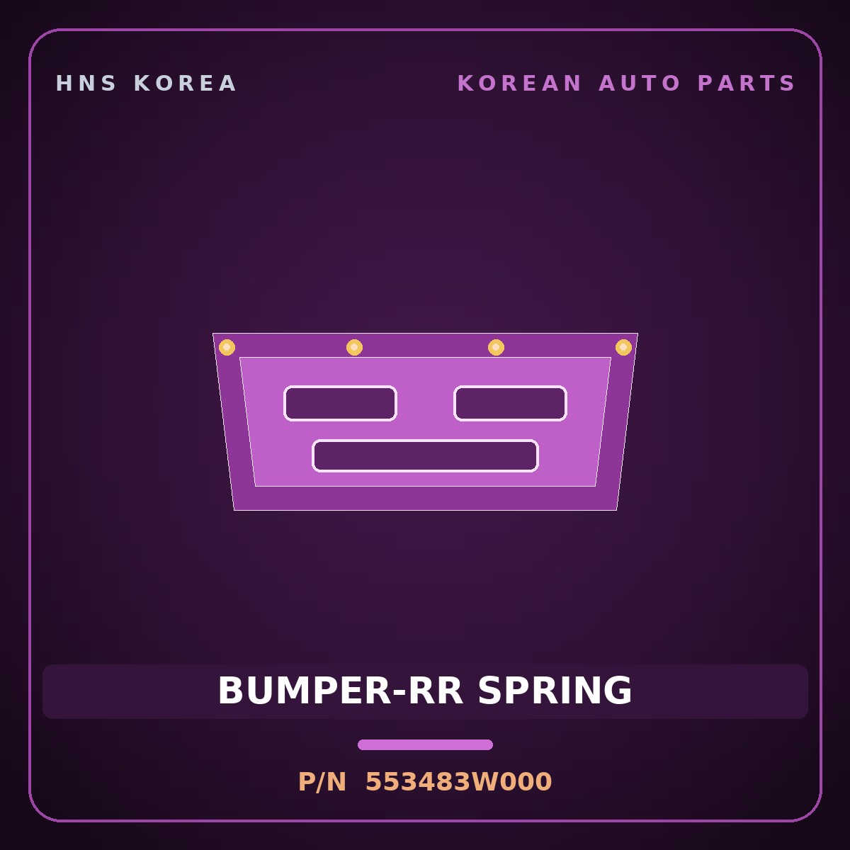 Genuine Mobis BUMPER-RR SPRING 553483W000 for Morning 2010 HNS Parts Korea