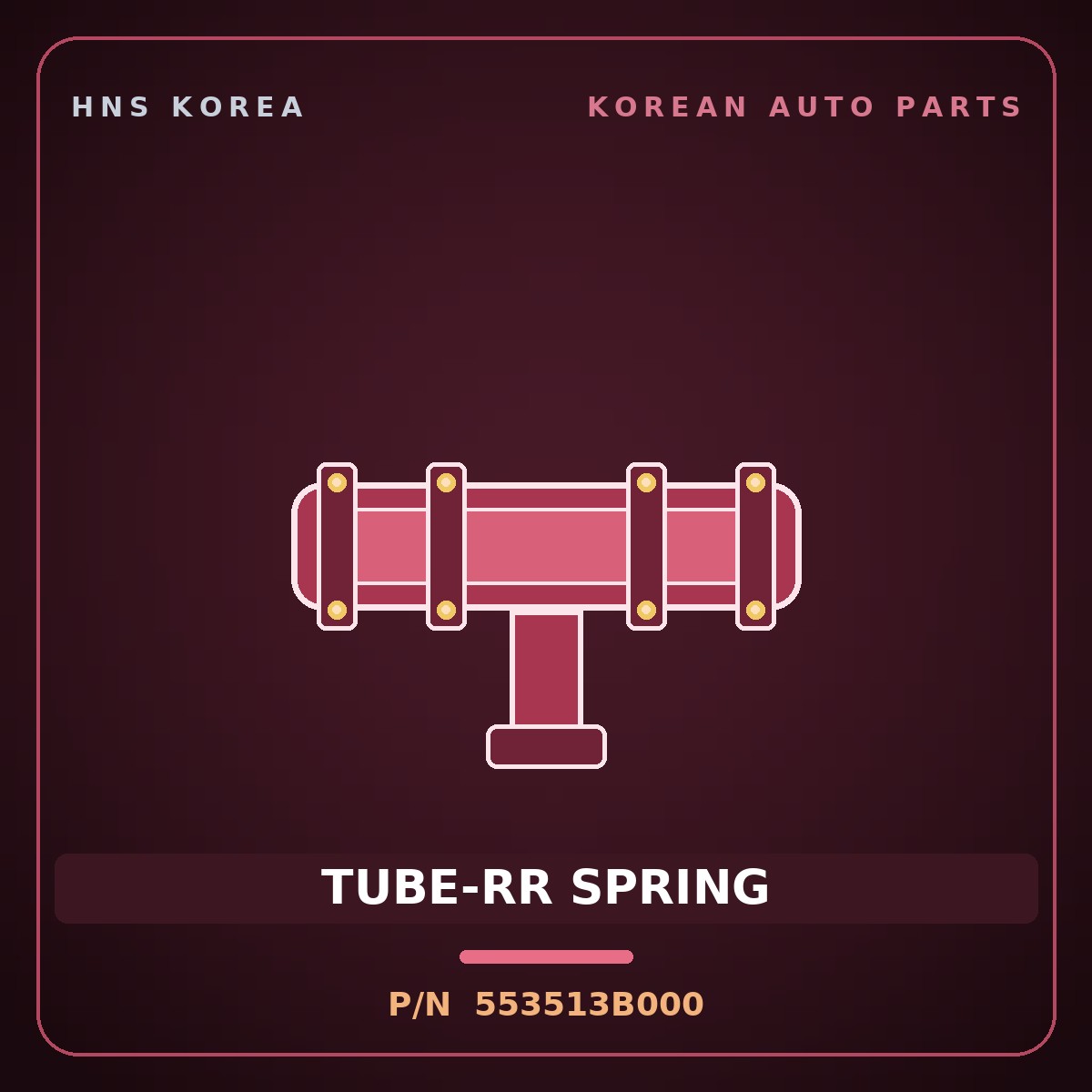 Genuine Mobis TUBE-RR SPRING 553513B000 for Equus 1999 HNS Parts Korea
