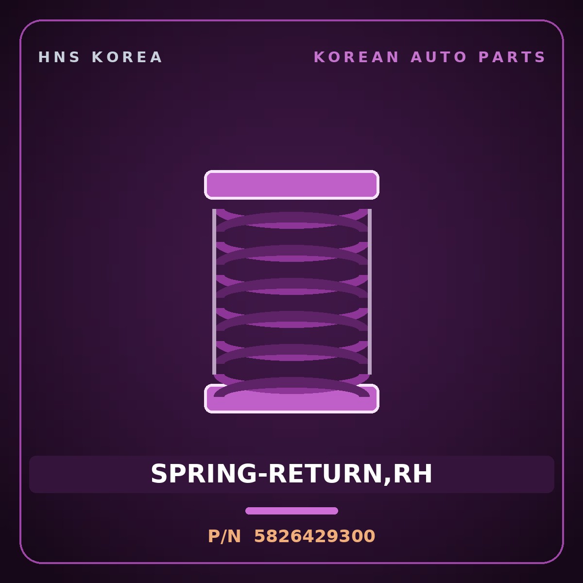 Genuine Mobis SPRING-RETURN,RH 5826429300 for Cerato 1996 HNS Parts Korea
