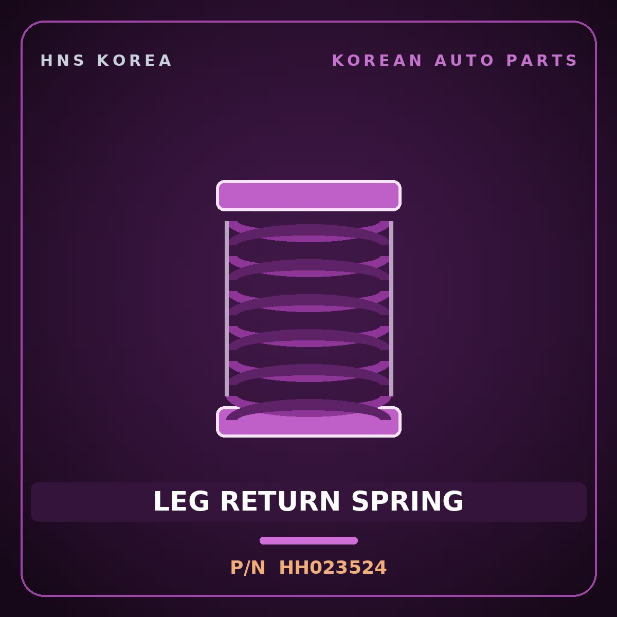 Genuine Mobis LEG RETURN SPRING HH023524 for Galloper 2000 HNS Parts Korea