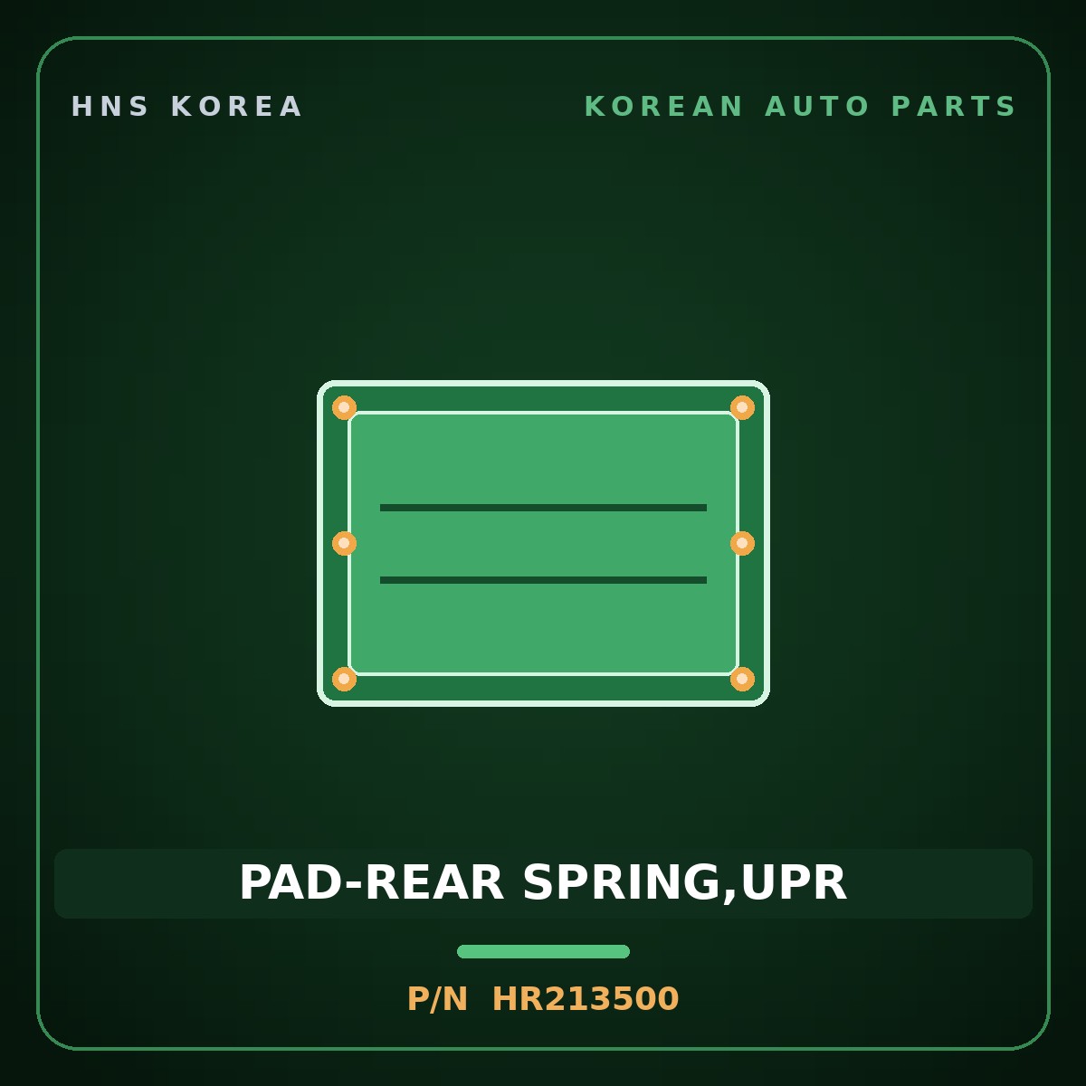 Genuine Mobis PAD-REAR SPRING,UPR HR213500 for Galloper 2000 HNS Parts Korea