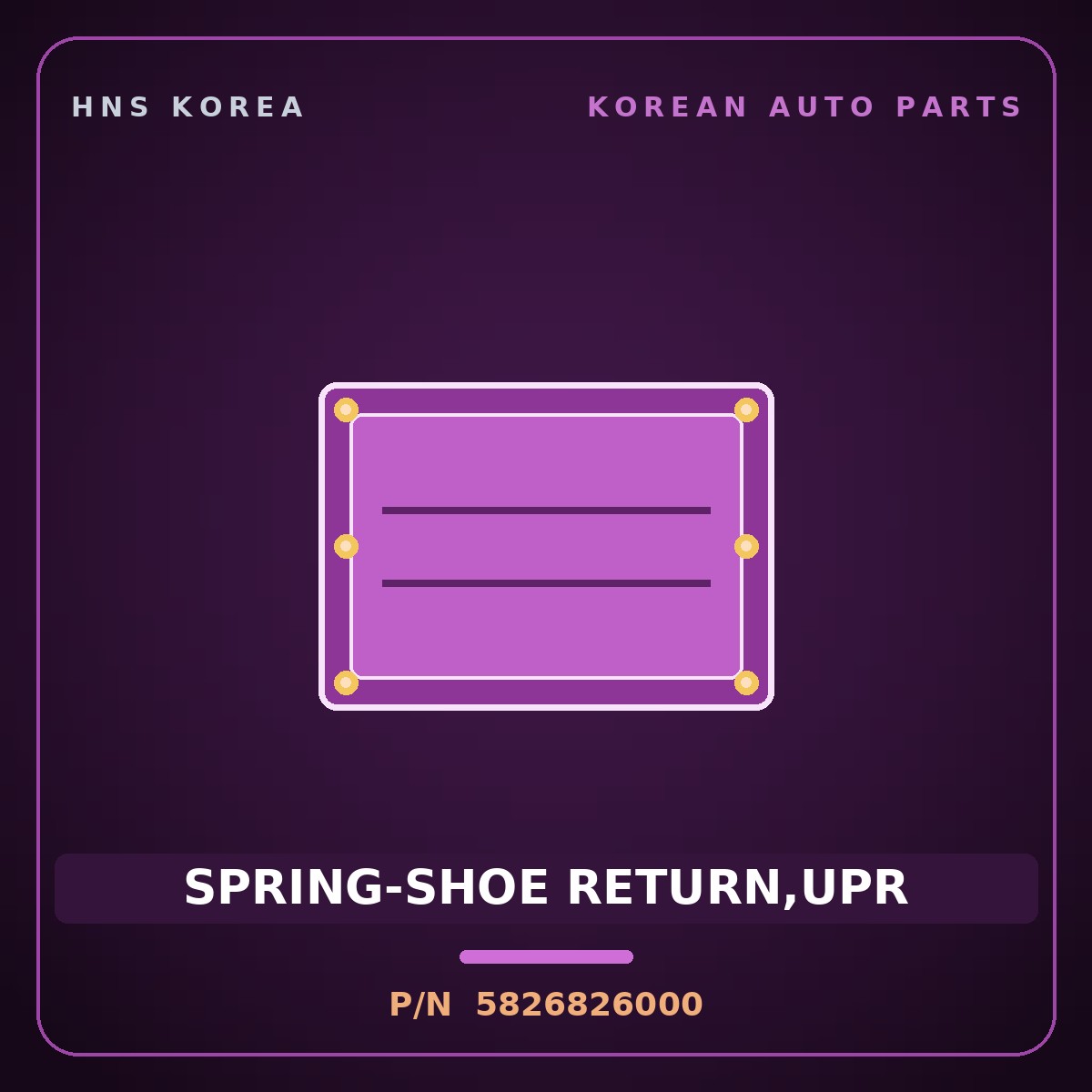 Genuine Mobis SPRING-SHOE RETURN,UPR 5826826000 for Santa Fe 2000 HNS Parts Korea