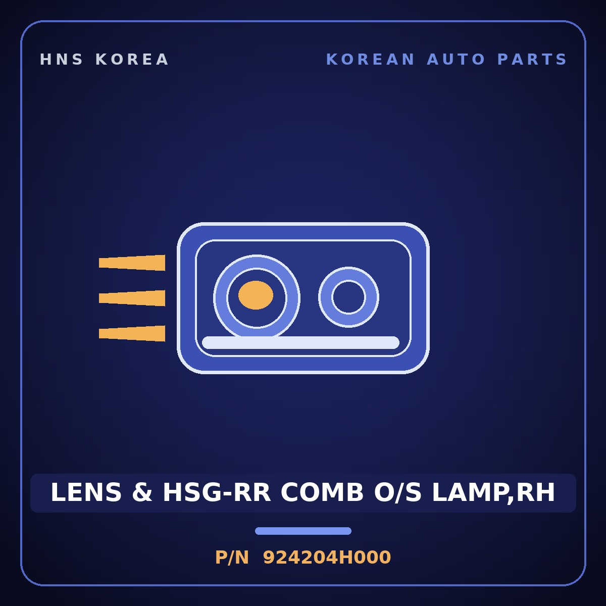 Genuine Mobis LENS & HSG-RR COMB O/S LAMP,RH 924204H000 for Grand Starex 2007 HNS Parts Korea