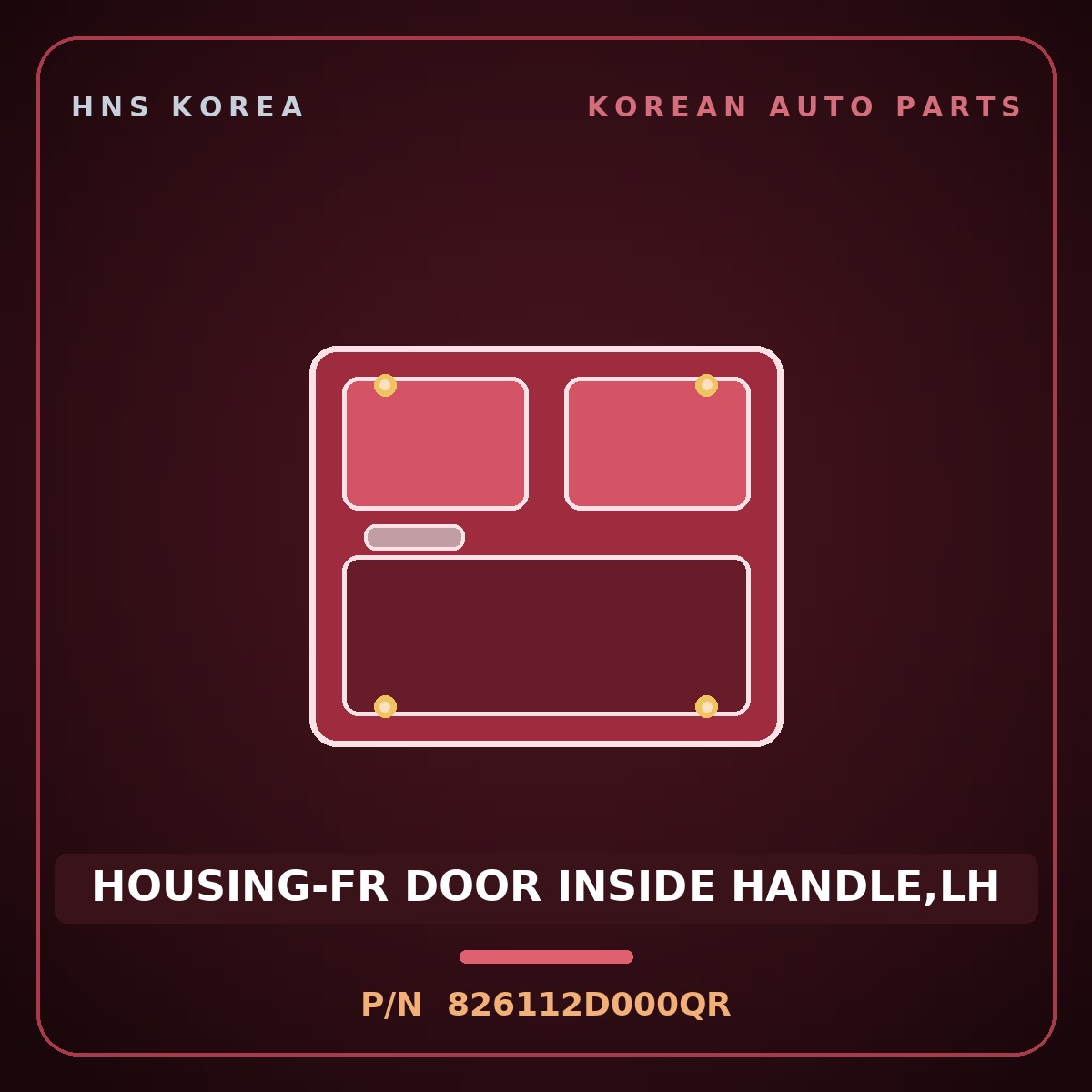 Genuine Mobis HOUSING-FR DOOR INSIDE HANDLE,LH 826112D000QR for Elantra 2000 HNS Parts Korea