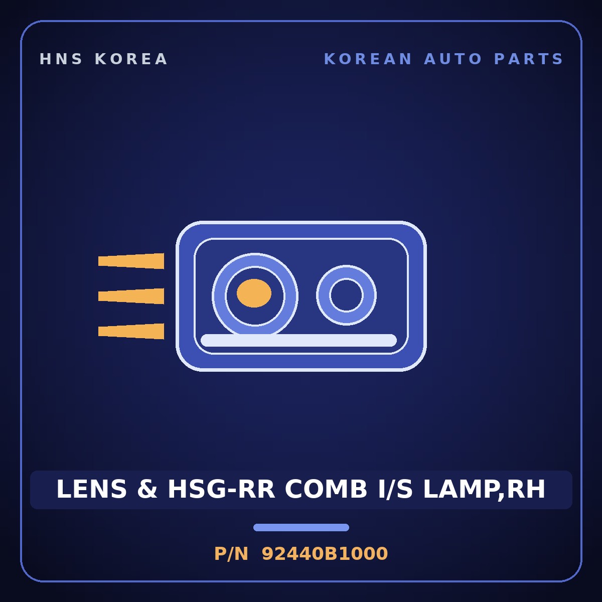 Genuine Mobis LENS & HSG-RR COMB I/S LAMP,RH 92440B1000 for Genesis 2014 HNS Parts Korea