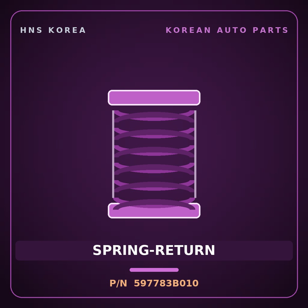 Genuine Mobis SPRING-RETURN 597783B010 for Equus 1999 HNS Parts Korea