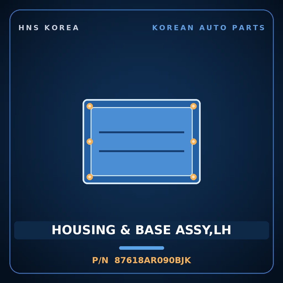 Genuine Mobis HOUSING & BASE ASSY,LH 87618AR090BJK for Genesis GV70 2021 HNS Parts Korea