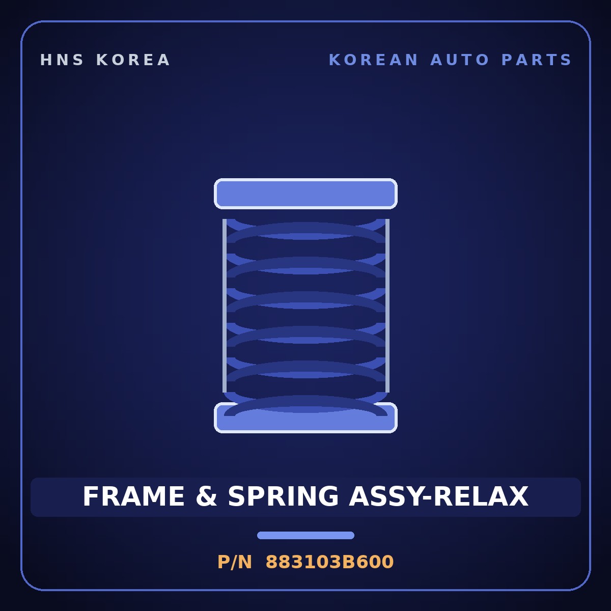 Genuine Mobis FRAME & SPRING ASSY-RELAX 883103B600 for Equus 1999 HNS Parts Korea
