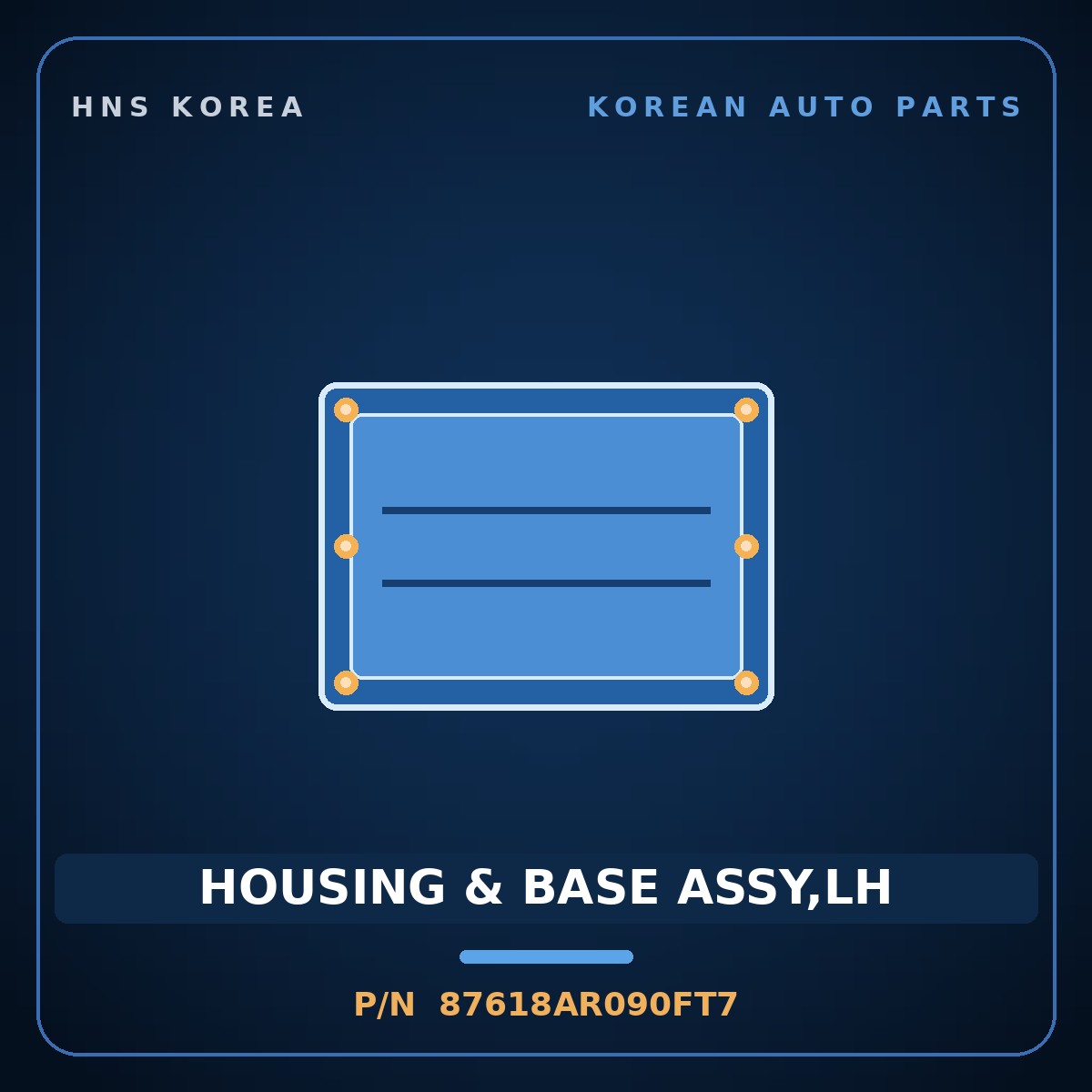 Genuine Mobis HOUSING & BASE ASSY,LH 87618AR090FT7 for Genesis GV70 2021 HNS Parts Korea