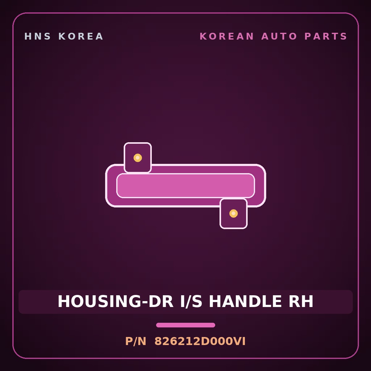 Genuine Mobis HOUSING-DR I/S HANDLE RH 826212D000VI for Elantra 2000 HNS Parts Korea