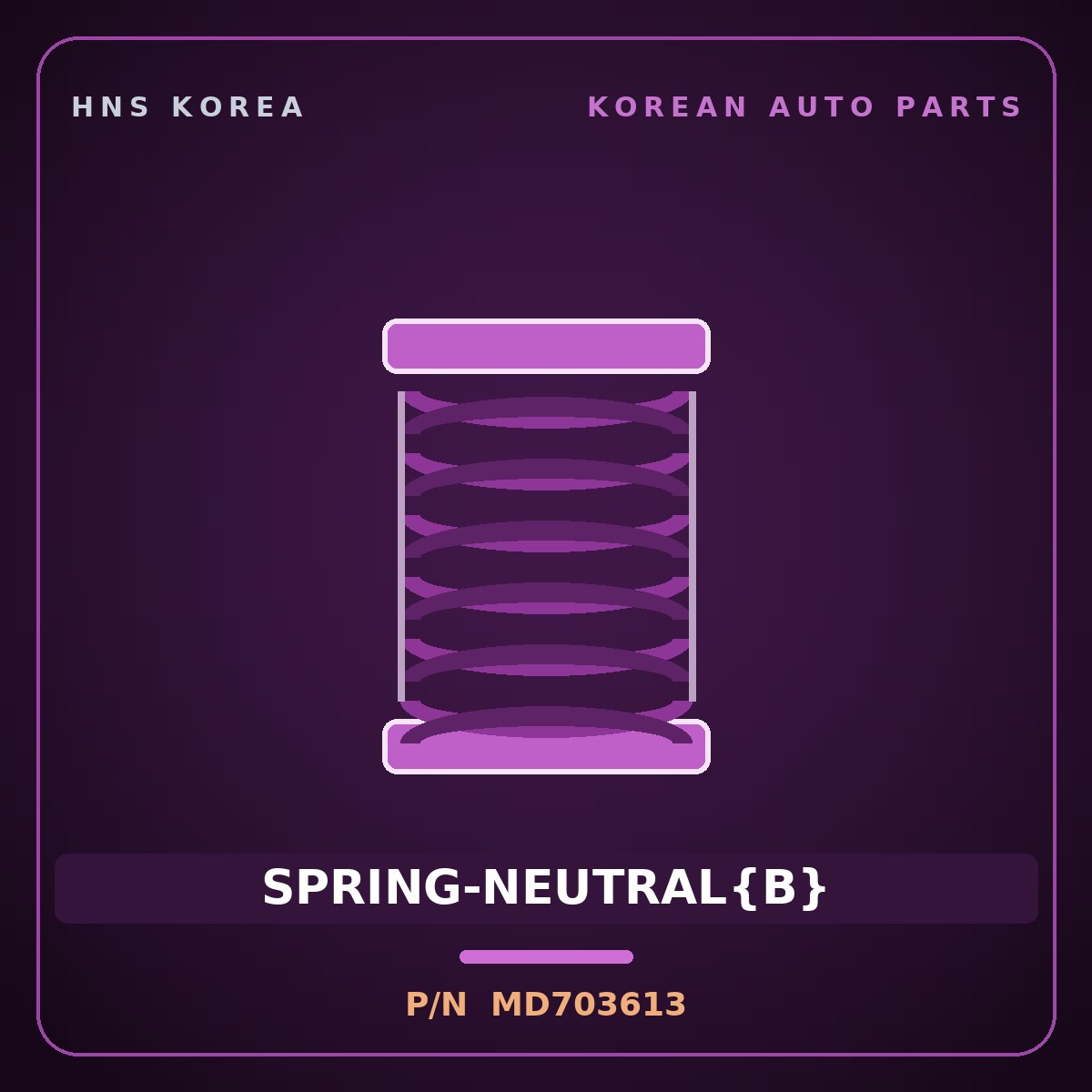 Genuine Mobis SPRING-NEUTRAL{B} MD703613 for Galloper 1998 HNS Parts Korea