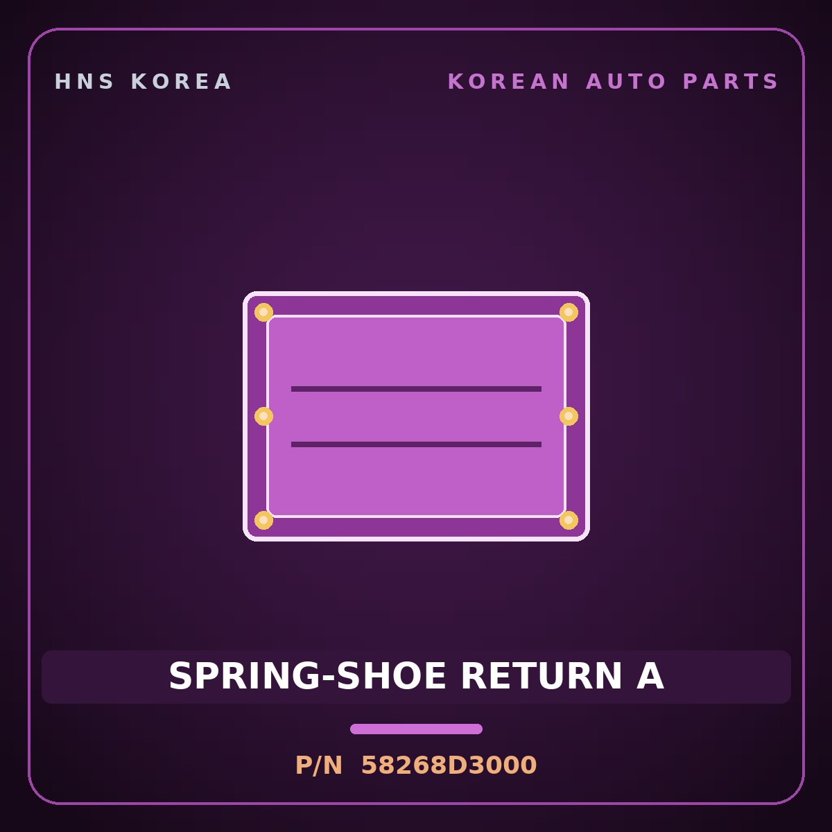 Genuine Mobis SPRING-SHOE RETURN A 58268D3000 for Sportage 2015 HNS Parts Korea