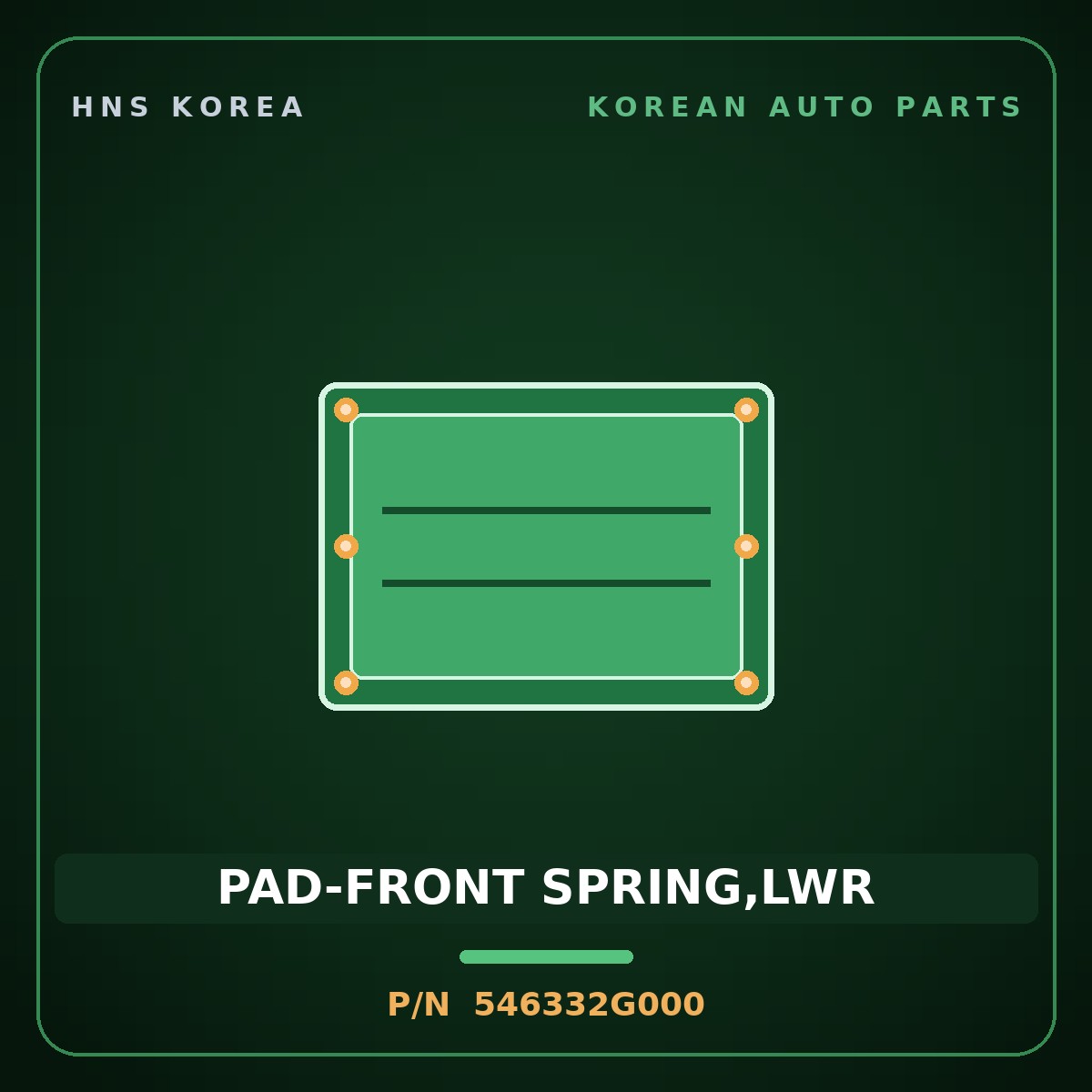 Genuine Mobis PAD-FRONT SPRING,LWR 546332G000 for Avante 2006 HNS Parts Korea