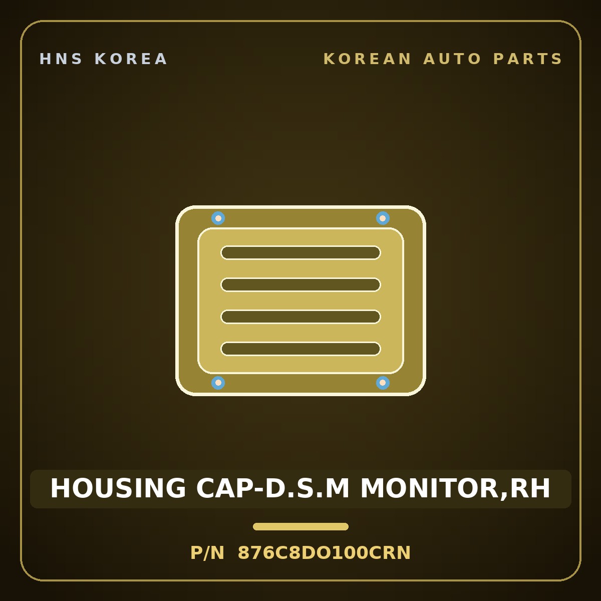Genuine Mobis HOUSING CAP-D.S.M MONITOR,RH 876C8DO100CRN for EV9 2023 HNS Parts Korea