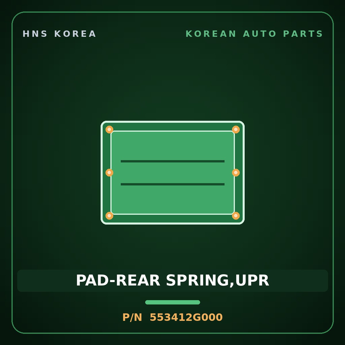Genuine Mobis PAD-REAR SPRING,UPR 553412G000 for Avante 2006 HNS Parts Korea