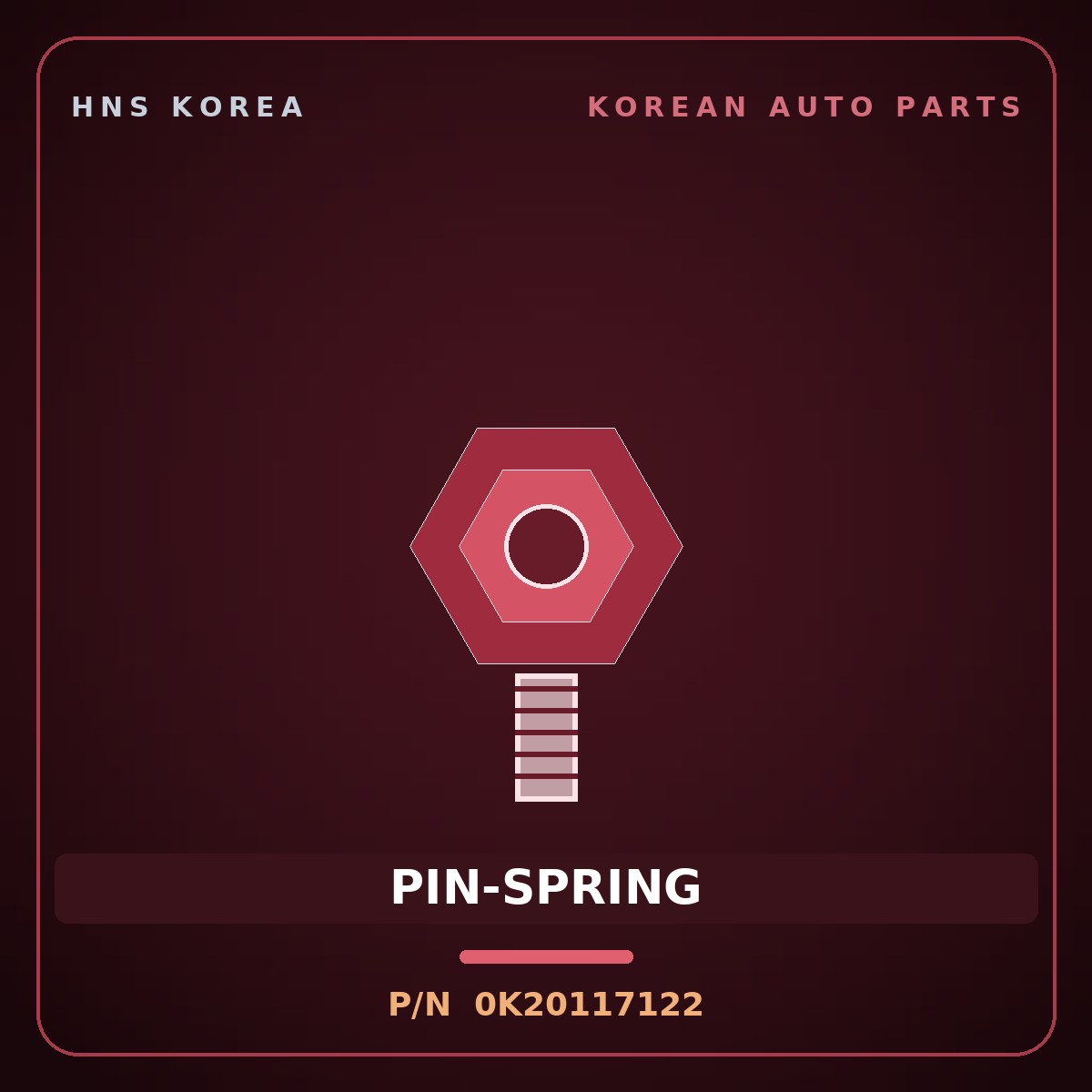 Genuine Mobis PIN-SPRING 0K20117122 for Carens 1997 HNS Parts Korea