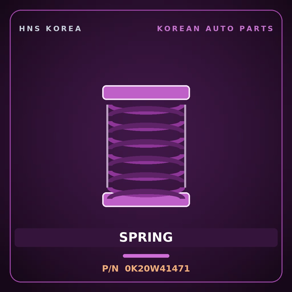 Genuine Mobis SPRING 0K20W41471 for Carens 1997 HNS Parts Korea