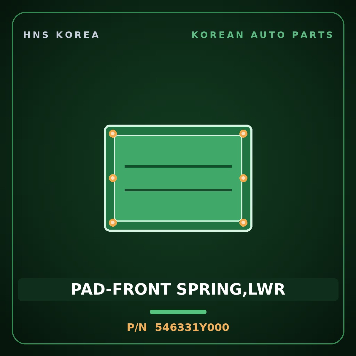 Genuine Mobis PAD-FRONT SPRING,LWR 546331Y000 for Morning 2011 HNS Parts Korea