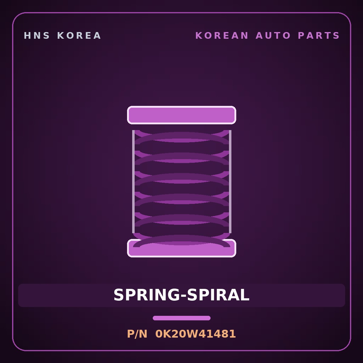 Genuine Mobis SPRING-SPIRAL 0K20W41481 for Carens 1997 HNS Parts Korea