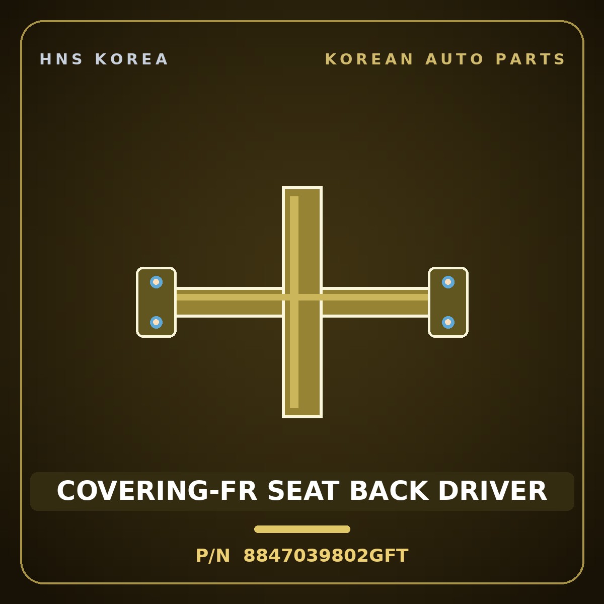 Genuine Mobis COVERING-FR SEAT BACK DRIVER 8847039802GFT for Sonata 2002 HNS Parts Korea