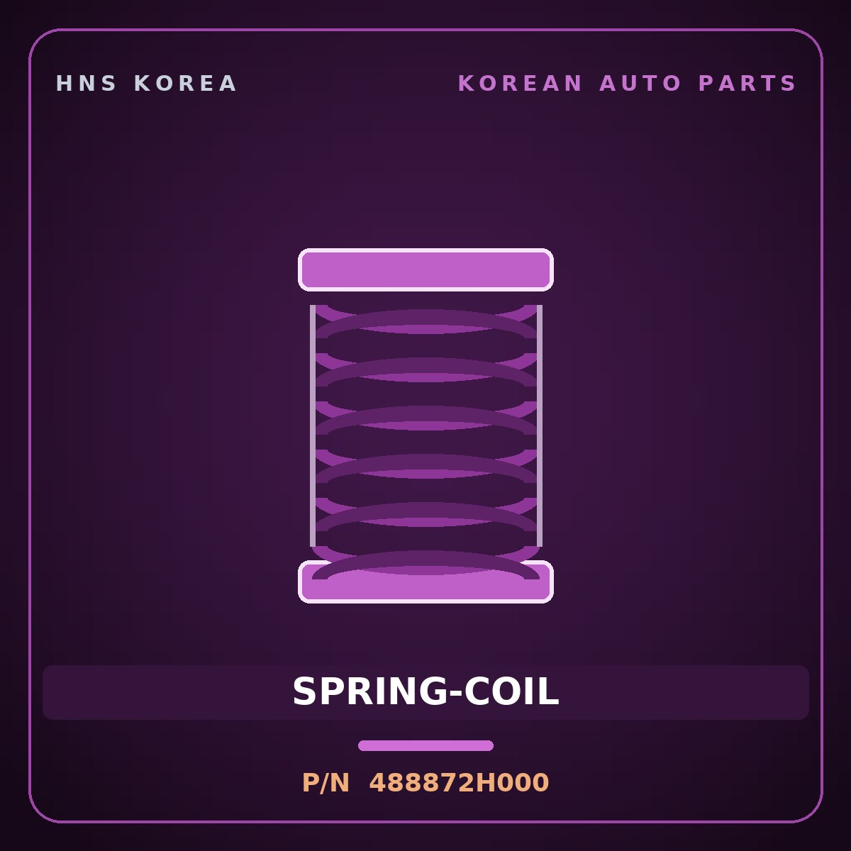 Genuine Mobis SPRING-COIL 488872H000 for Elantra 2018 HNS Parts Korea