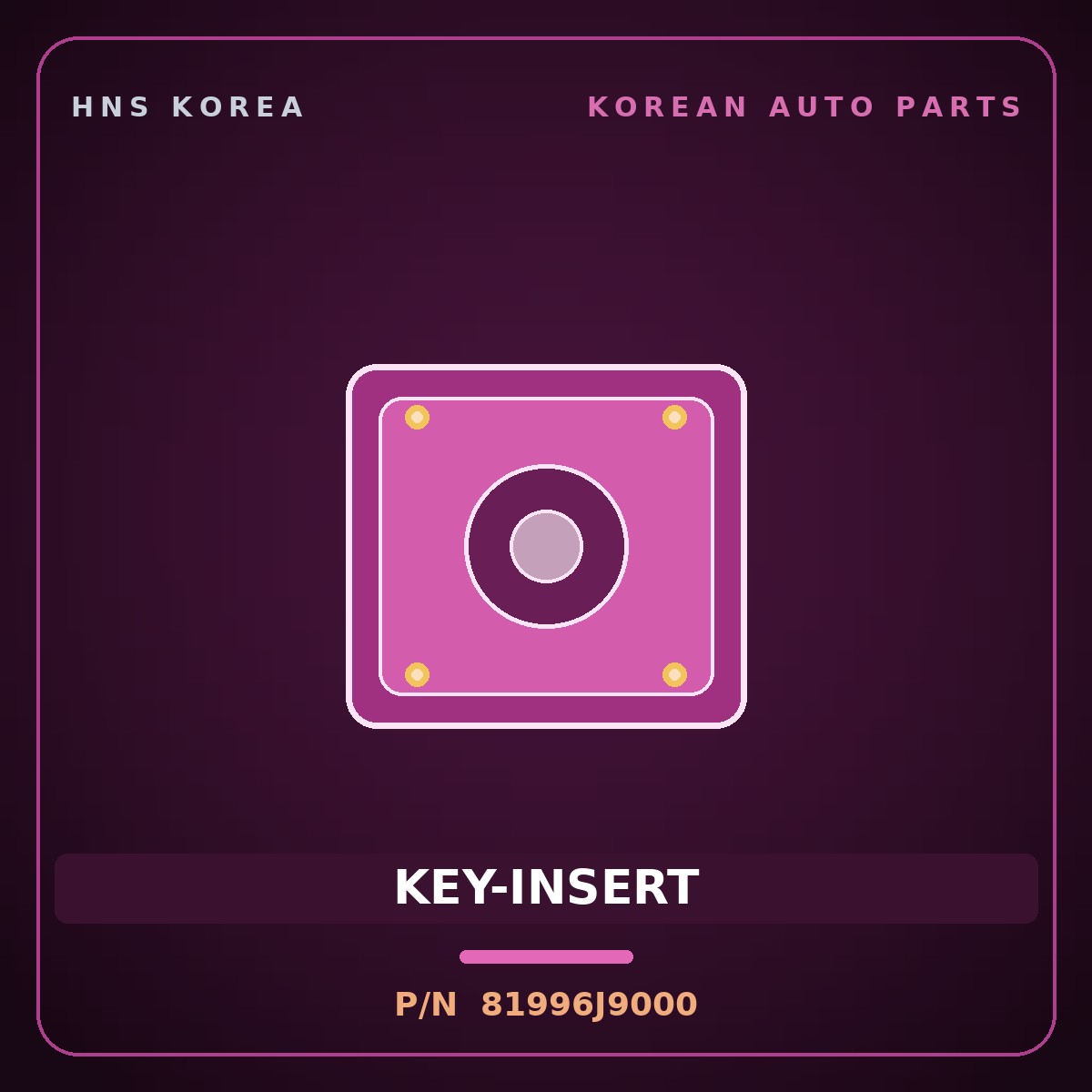 Genuine Mobis KEY-INSERT 81996J9000 for Kona 2018 HNS Parts Korea
