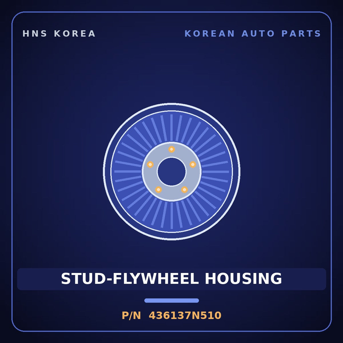 Genuine Mobis STUD-FLYWHEEL HOUSING 436137N510 for Trago 2013 HNS Parts Korea