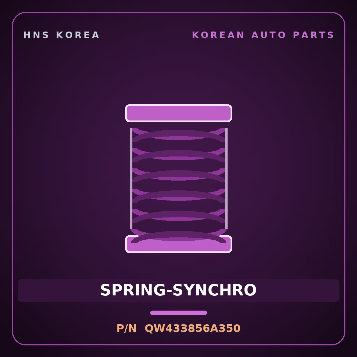 Genuine Mobis SPRING-SYNCHRO QW433856A350 for Mega Truck 2008 HNS Parts Korea