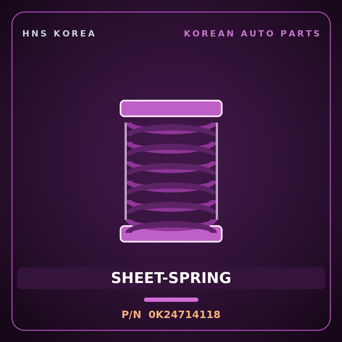 Genuine Mobis SHEET-SPRING 0K24714118 for Carens 1997 HNS Parts Korea