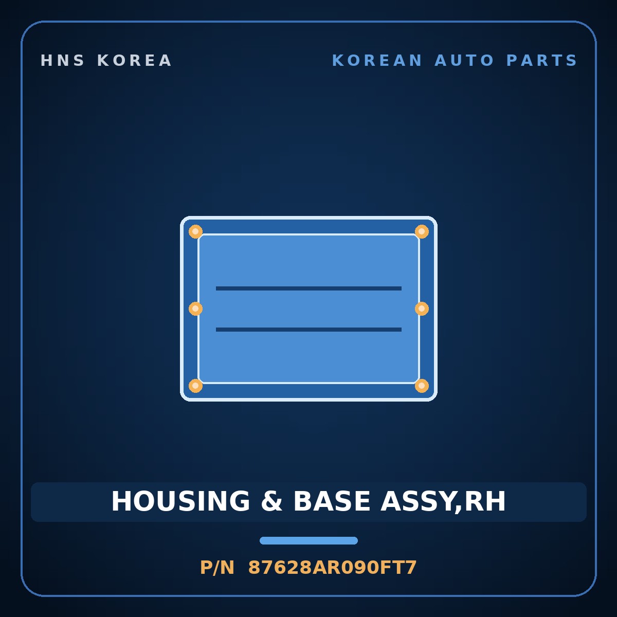 Genuine Mobis HOUSING & BASE ASSY,RH 87628AR090FT7 for Genesis GV70 2021 HNS Parts Korea