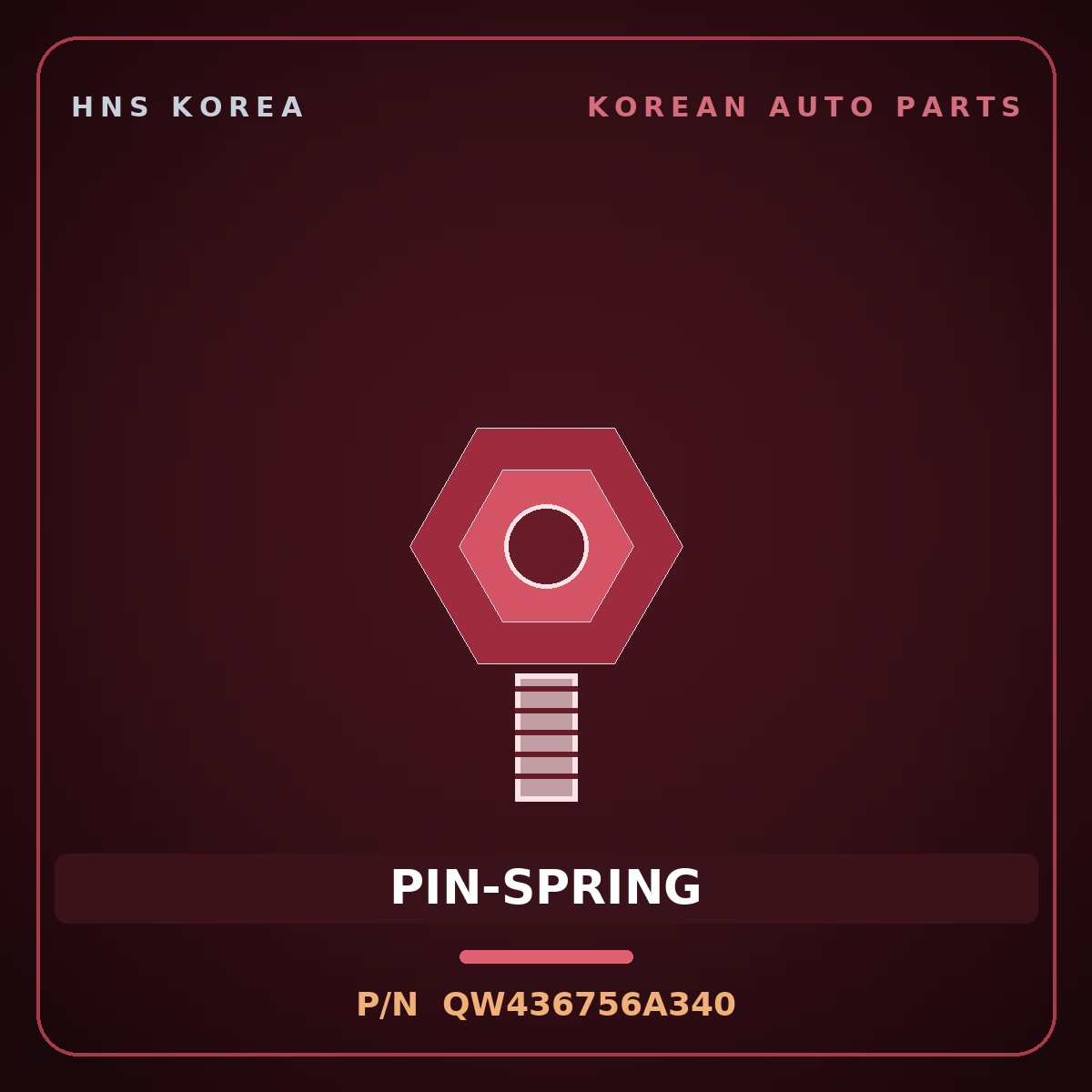 Genuine Mobis PIN-SPRING QW436756A340 for Mega Truck 2008 HNS Parts Korea