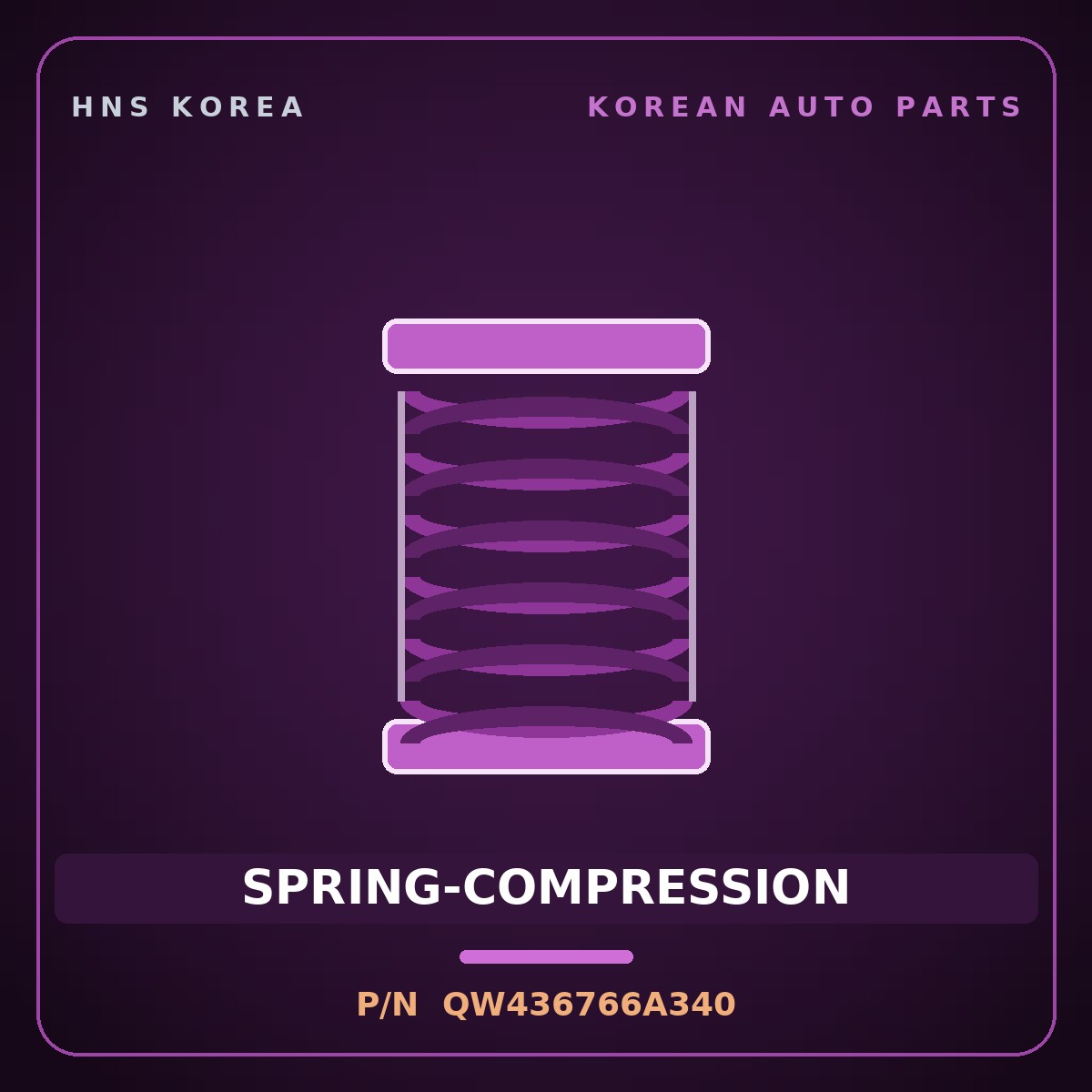 Genuine Mobis SPRING-COMPRESSION QW436766A340 for Mega Truck 2008 HNS Parts Korea