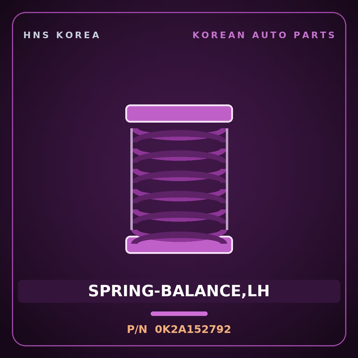 Genuine Mobis SPRING-BALANCE,LH 0K2A152792 for Sephia 1997 HNS Parts Korea