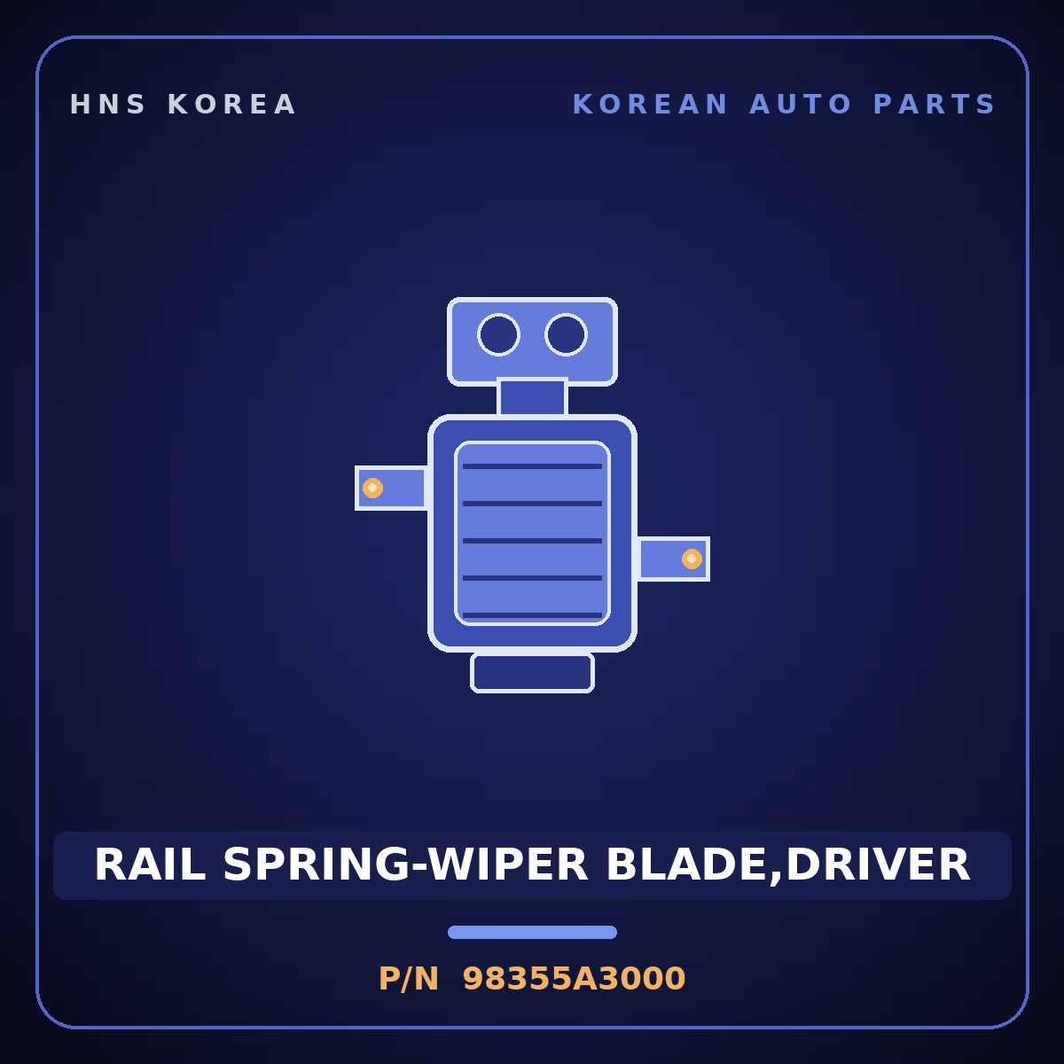 Genuine Mobis RAIL SPRING-WIPER BLADE,DRIVER 98355A3000 for Ray 2011 HNS Parts Korea