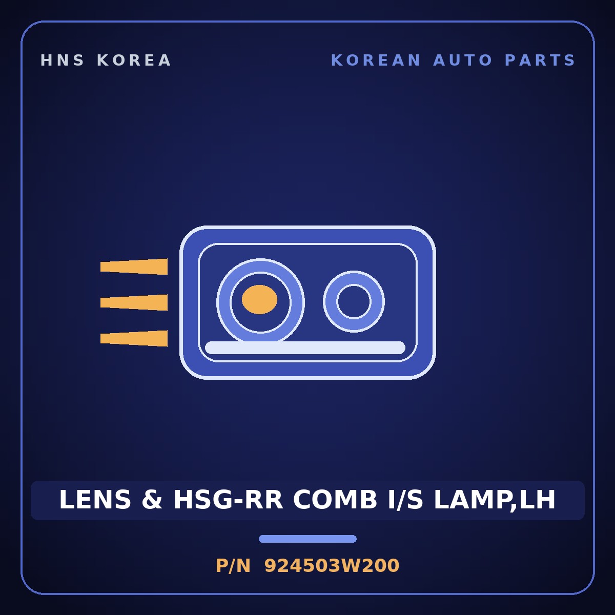 Genuine Mobis LENS & HSG-RR COMB I/S LAMP,LH 924503W200 for Sportage 2010 HNS Parts Korea