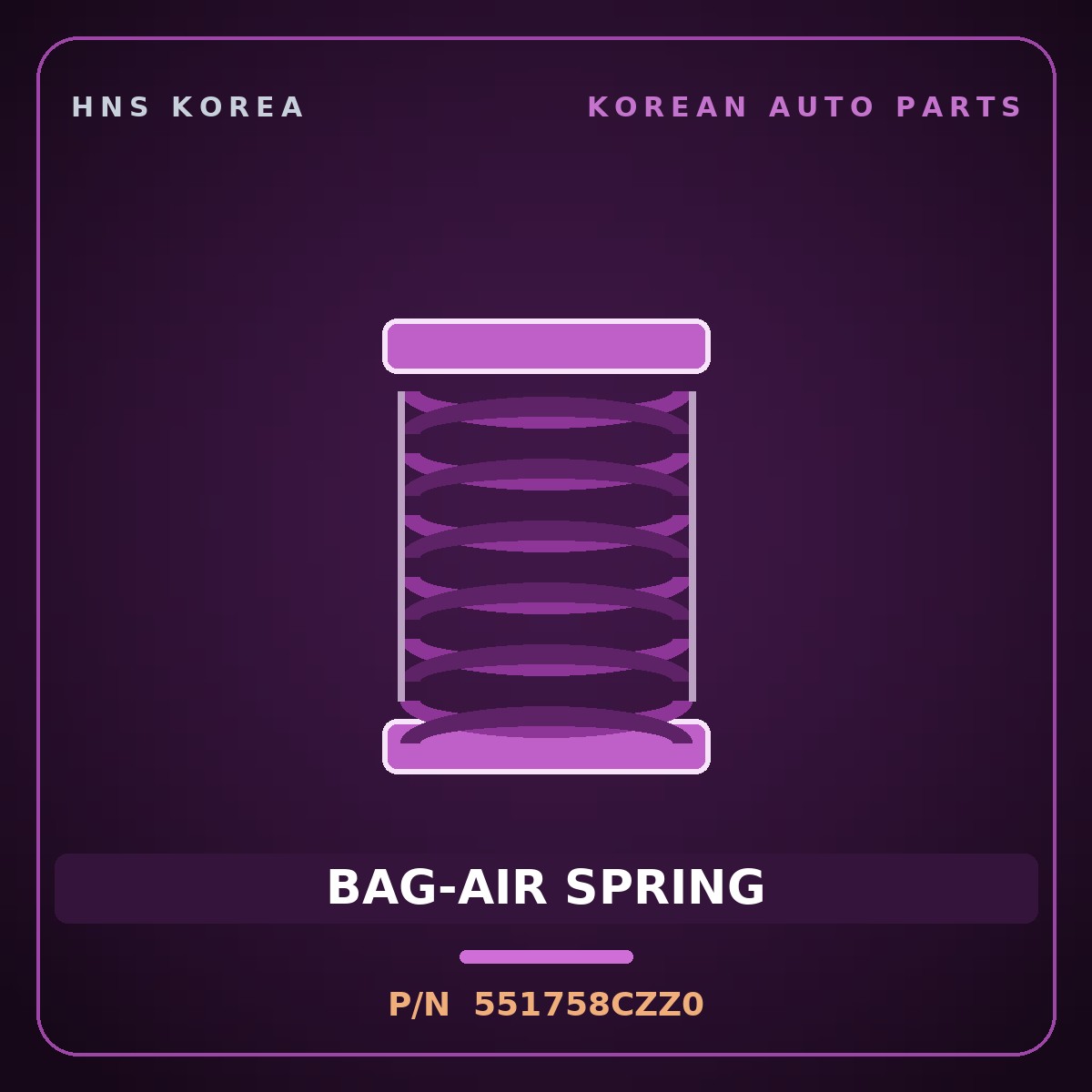 Genuine Mobis BAG-AIR SPRING 551758CZZ0 for Aero City 2000 HNS Parts Korea