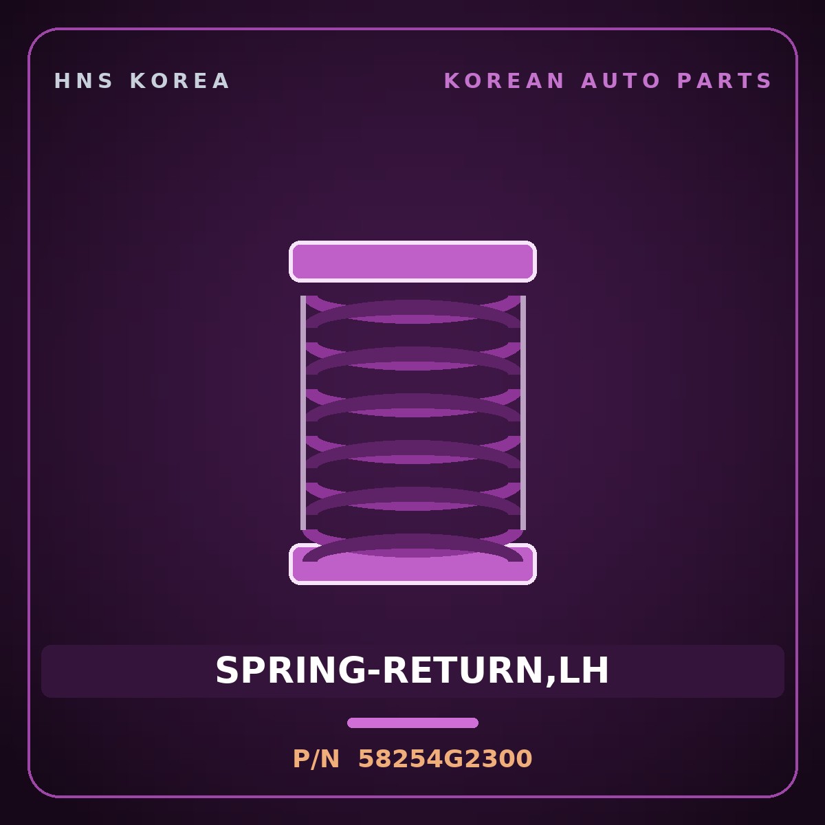 Genuine Mobis SPRING-RETURN,LH 58254G2300 for Venue 2019 HNS Parts Korea