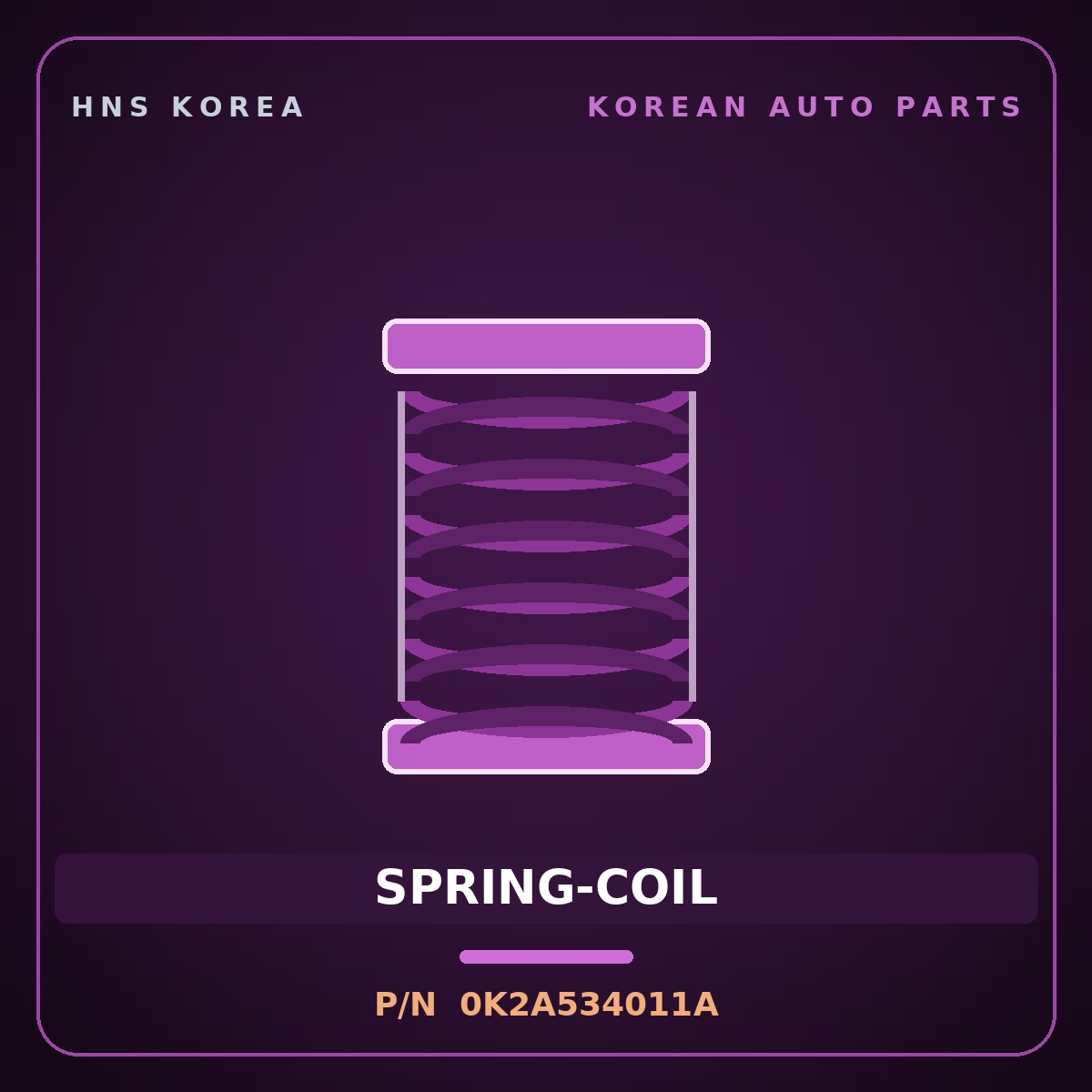 Genuine Mobis SPRING-COIL 0K2A534011A for Cerato 1997 HNS Parts Korea