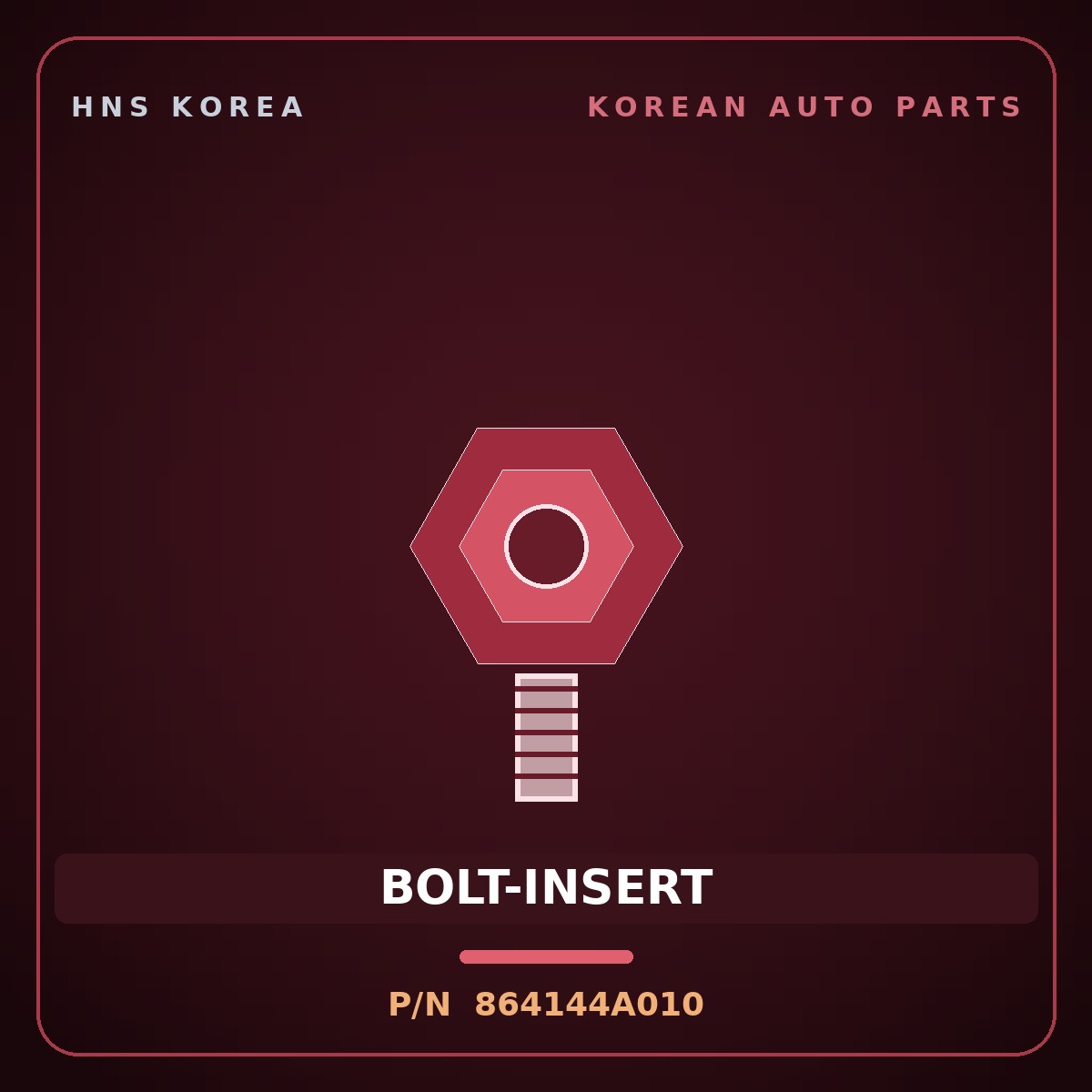 Genuine Mobis BOLT-INSERT 864144A010 for Grand Starex 1997 HNS Parts Korea