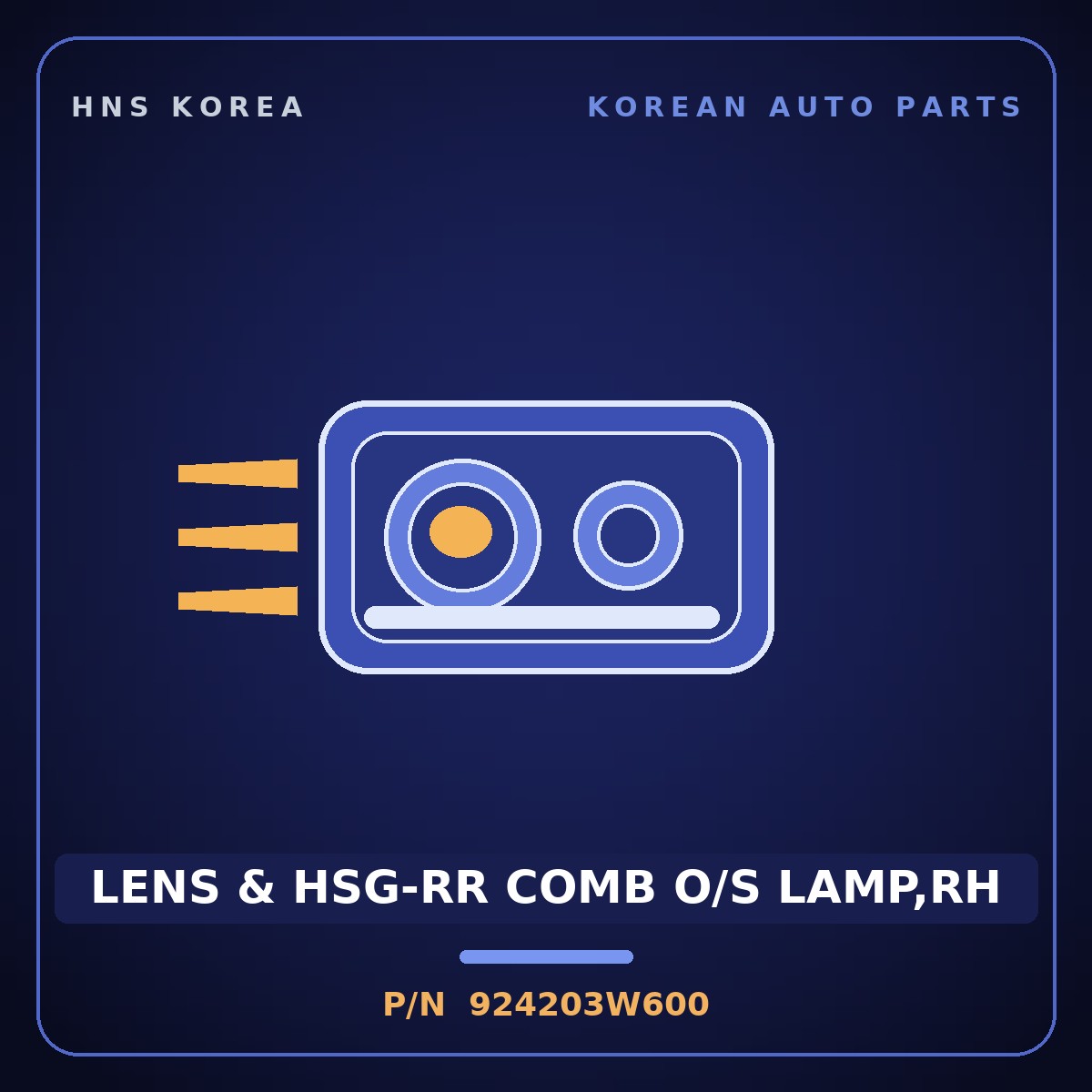 Genuine Mobis LENS & HSG-RR COMB O/S LAMP,RH 924203W600 for Sportage 2014 HNS Parts Korea